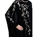 Designer double layered abaya with embroidery work- Black Designer double layered abaya with embroidery work- Black